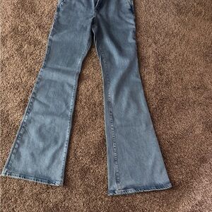 Good American Blue Flare Wide Leg Jeans